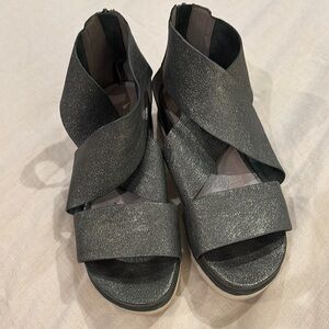 Eileen Fisher Shimmering Black Sandals